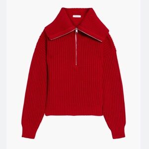 ⭐️FRAME MERINO WOOL RIB KNIT 1/2 ZIP  COLLAR SWEATER⭐️